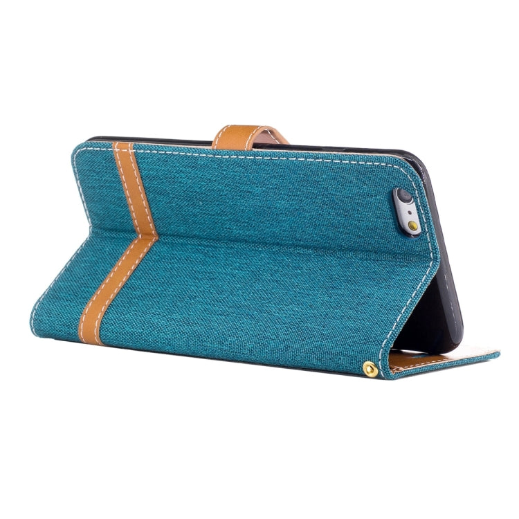 For iPhone 6 Plus & 6s Plus Denim Texture Leather Case with Holder & Card Slots & Wallet & Lanyard