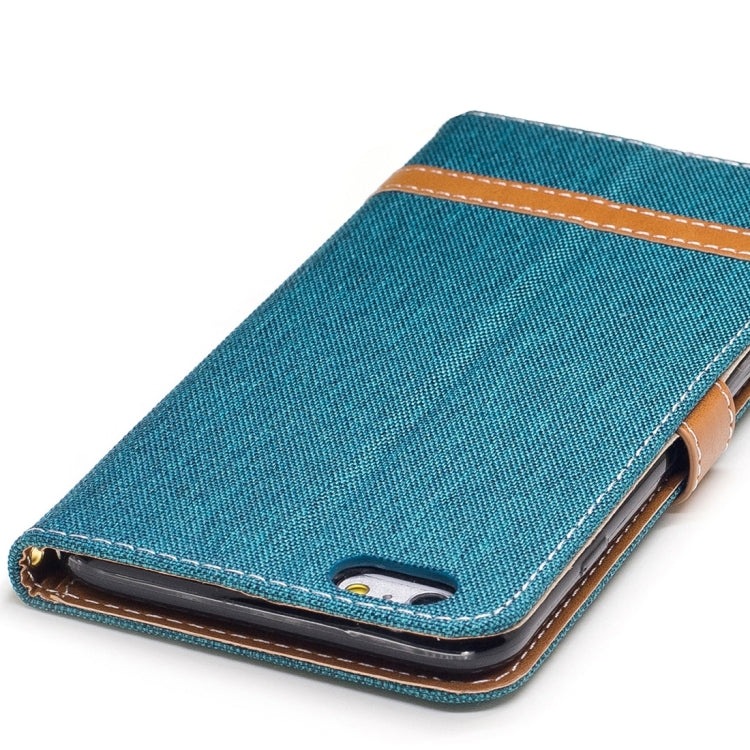 For iPhone 6 Plus & 6s Plus Denim Texture Leather Case with Holder & Card Slots & Wallet & Lanyard