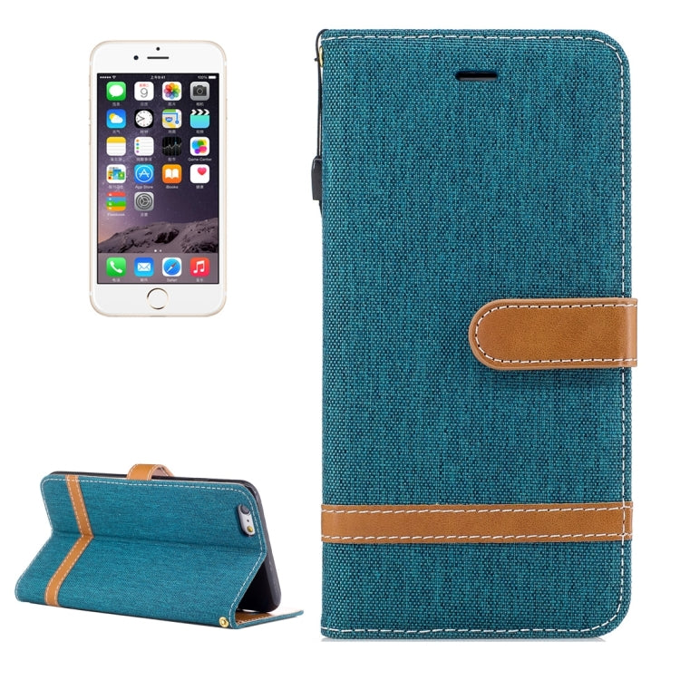 For iPhone 6 Plus & 6s Plus Denim Texture Leather Case with Holder & Card Slots & Wallet & Lanyard