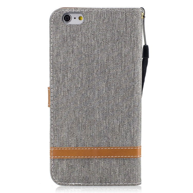 For iPhone 6 Plus & 6s Plus Denim Texture Leather Case with Holder & Card Slots & Wallet & Lanyard