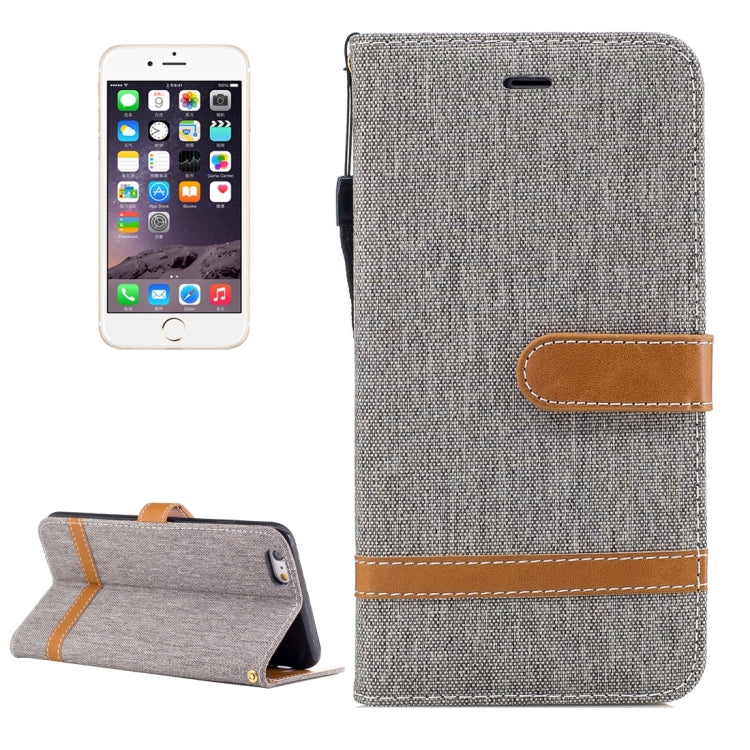 For iPhone 6 Plus & 6s Plus Denim Texture Leather Case with Holder & Card Slots & Wallet & Lanyard