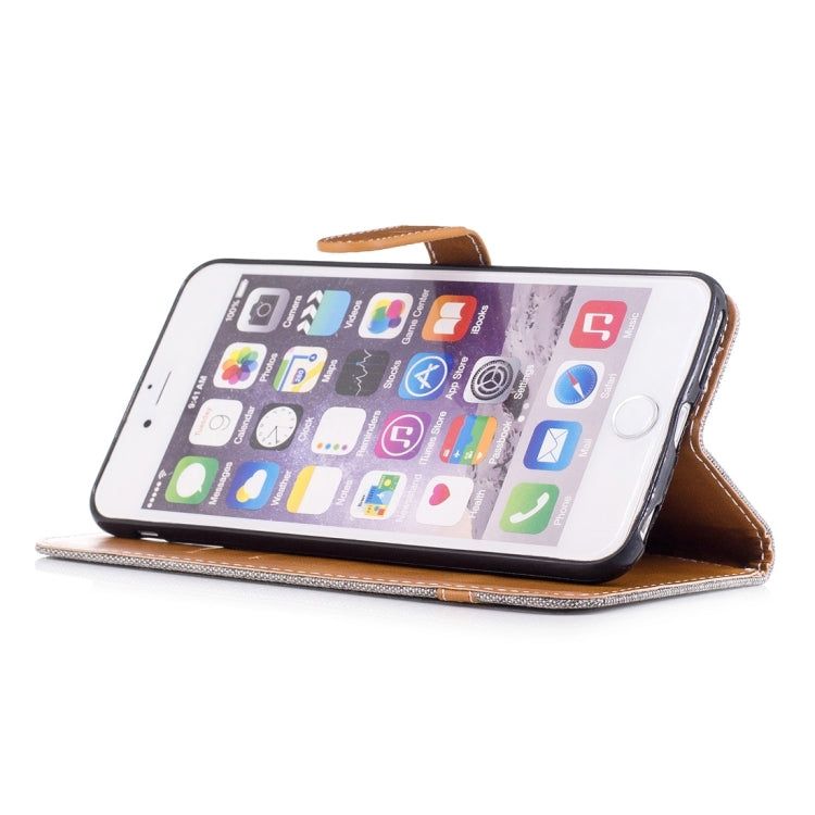 For iPhone 6 Plus & 6s Plus Denim Texture Leather Case with Holder & Card Slots & Wallet & Lanyard