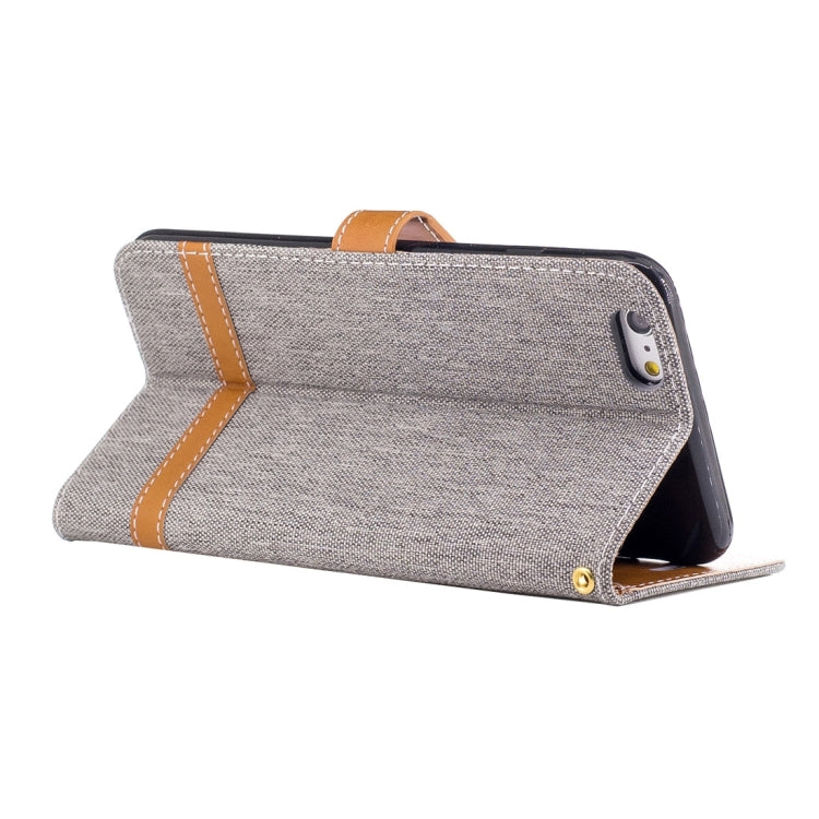 For iPhone 6 Plus & 6s Plus Denim Texture Leather Case with Holder & Card Slots & Wallet & Lanyard