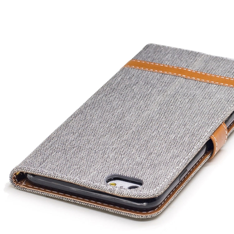For iPhone 6 Plus & 6s Plus Denim Texture Leather Case with Holder & Card Slots & Wallet & Lanyard