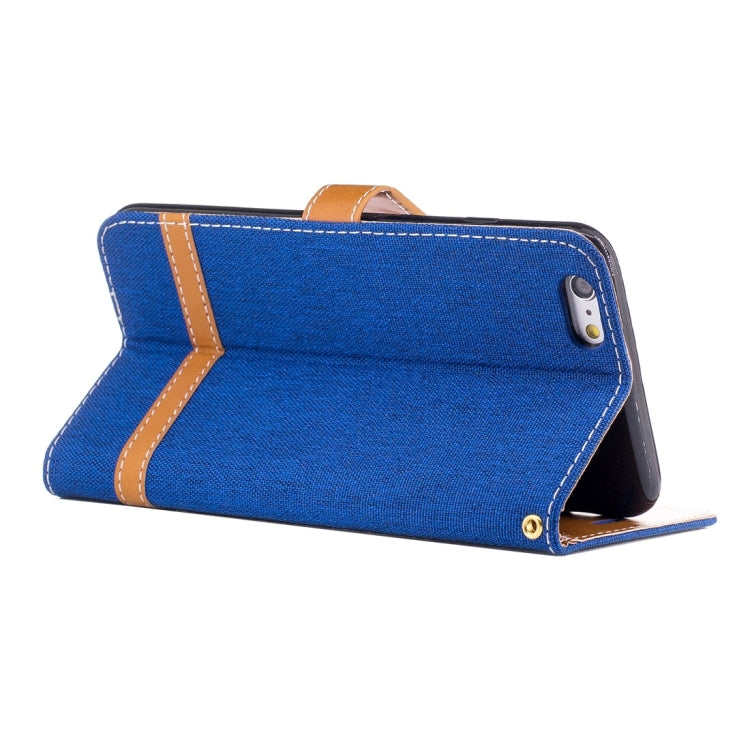 For iPhone 6 Plus & 6s Plus Denim Texture Leather Case with Holder & Card Slots & Wallet & Lanyard