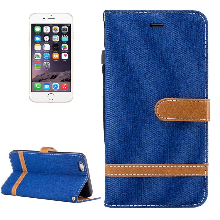 For iPhone 6 Plus & 6s Plus Denim Texture Leather Case with Holder & Card Slots & Wallet & Lanyard