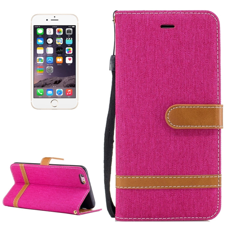 For iPhone 6 Plus & 6s Plus Denim Texture Leather Case with Holder & Card Slots & Wallet & Lanyard