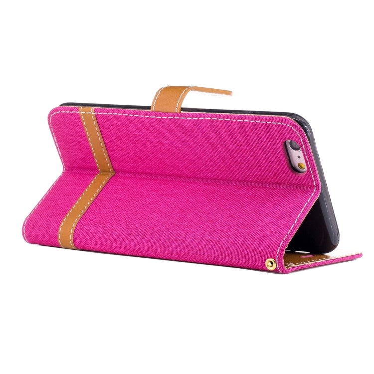 For iPhone 6 Plus & 6s Plus Denim Texture Leather Case with Holder & Card Slots & Wallet & Lanyard