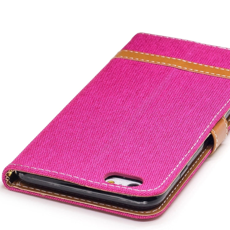 For iPhone 6 Plus & 6s Plus Denim Texture Leather Case with Holder & Card Slots & Wallet & Lanyard