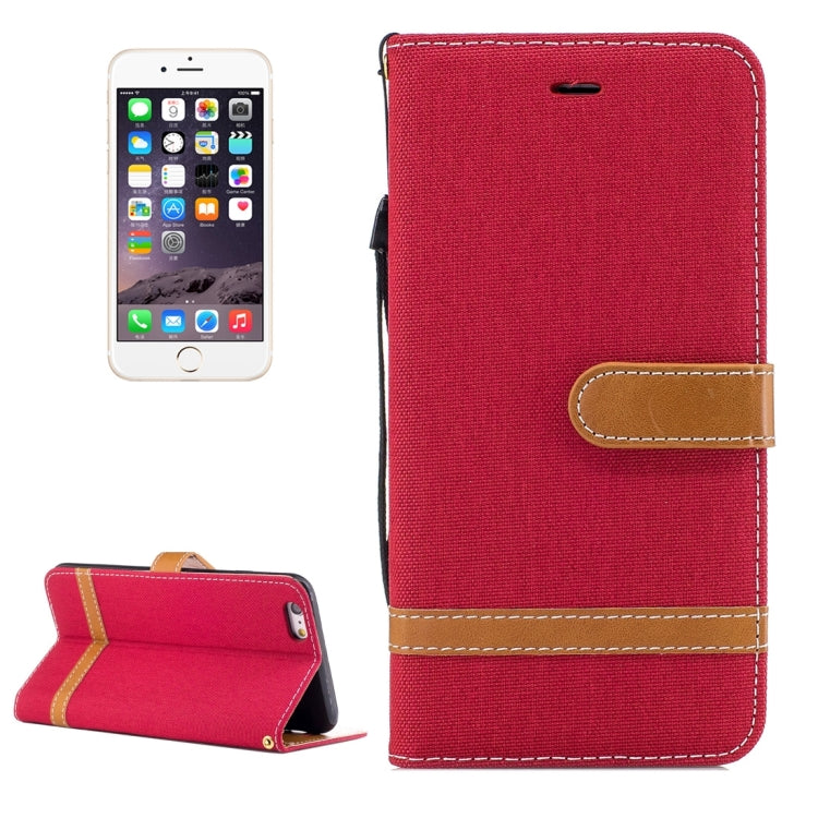 For iPhone 6 Plus & 6s Plus Denim Texture Leather Case with Holder & Card Slots & Wallet & Lanyard