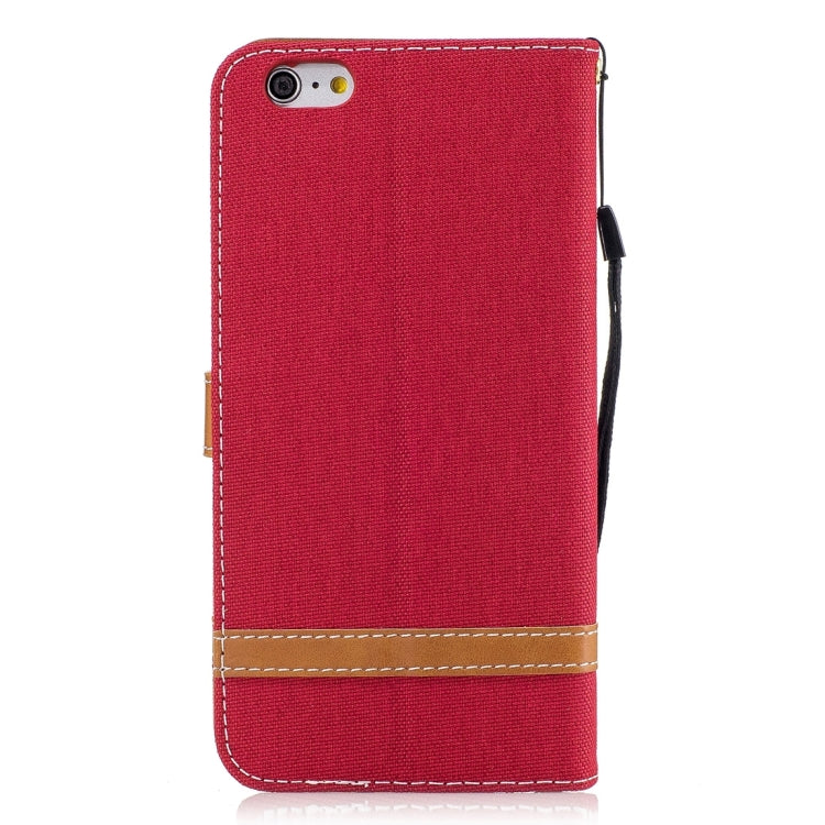 For iPhone 6 Plus & 6s Plus Denim Texture Leather Case with Holder & Card Slots & Wallet & Lanyard