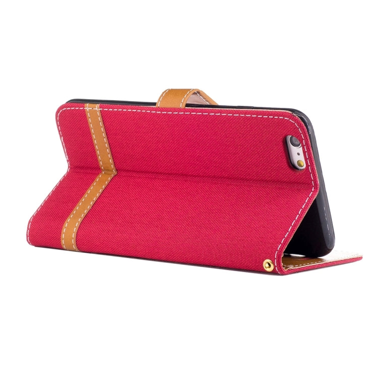 For iPhone 6 Plus & 6s Plus Denim Texture Leather Case with Holder & Card Slots & Wallet & Lanyard