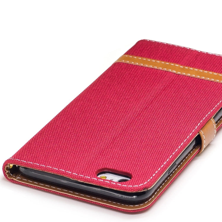 For iPhone 6 Plus & 6s Plus Denim Texture Leather Case with Holder & Card Slots & Wallet & Lanyard