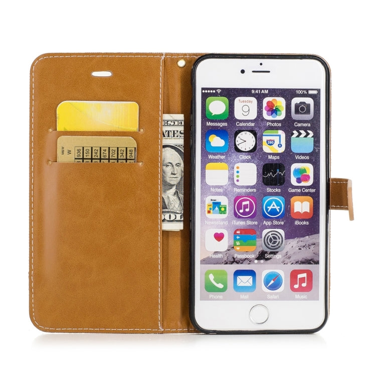 For iPhone 6 Plus & 6s Plus Denim Texture Leather Case with Holder & Card Slots & Wallet & Lanyard