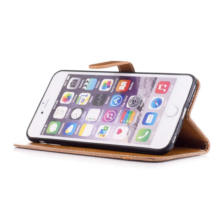 For iPhone 6 Plus & 6s Plus Denim Texture Leather Case with Holder & Card Slots & Wallet & Lanyard