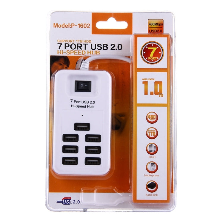 USB 2.0 to 7 Ports USB 2.0 High Speed 480 Mbps HUB with Power Switch