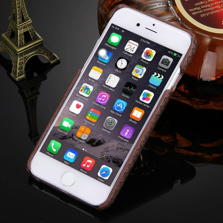 For iPhone 6 Plus & 6s Plus Snakeskin Texture Paste Skin PC Protective Case with Lion Head Holder