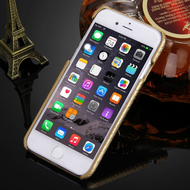 For iPhone 6 Plus & 6s Plus Snakeskin Texture Paste Skin PC Protective Case with Lion Head Holder