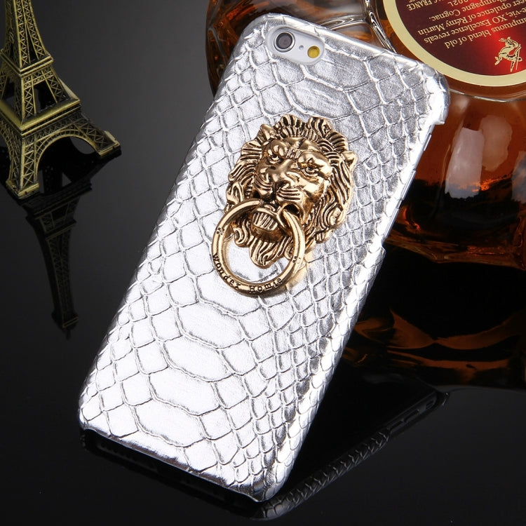 For iPhone 6 Plus & 6s Plus Snakeskin Texture Paste Skin PC Protective Case with Lion Head Holder