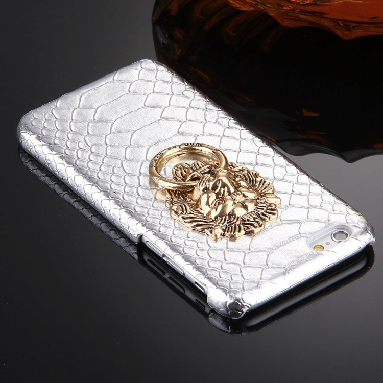 For iPhone 6 Plus & 6s Plus Snakeskin Texture Paste Skin PC Protective Case with Lion Head Holder