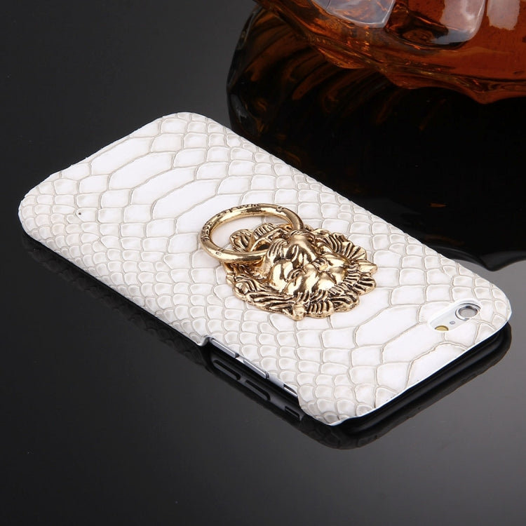 For iPhone 6 Plus & 6s Plus Snakeskin Texture Paste Skin PC Protective Case with Lion Head Holder