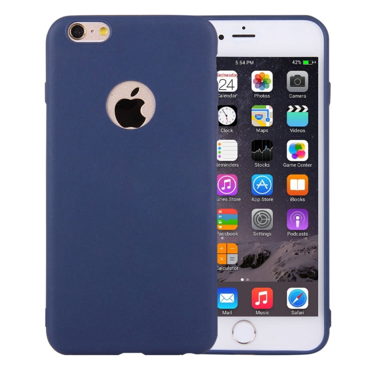 For iPhone 6 Plus & 6s Plus Solid Color TPU Protective Case with Round Hole