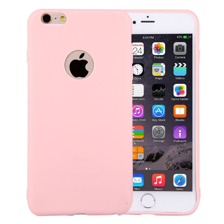 For iPhone 6 Plus & 6s Plus Solid Color TPU Protective Case with Round Hole