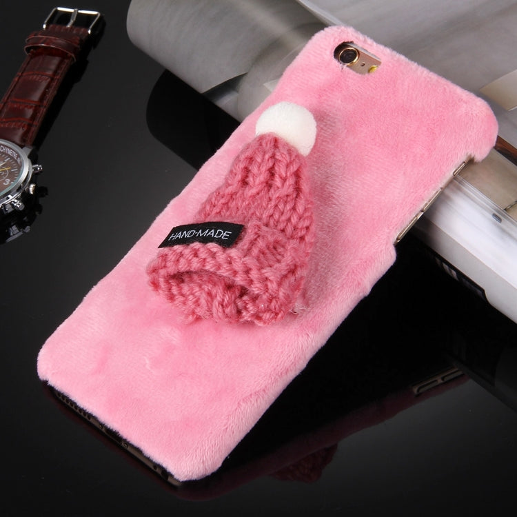For iPhone 6 Plus & 6s Plus Christmas Hat Plush Cloth Cover PC Protective Case