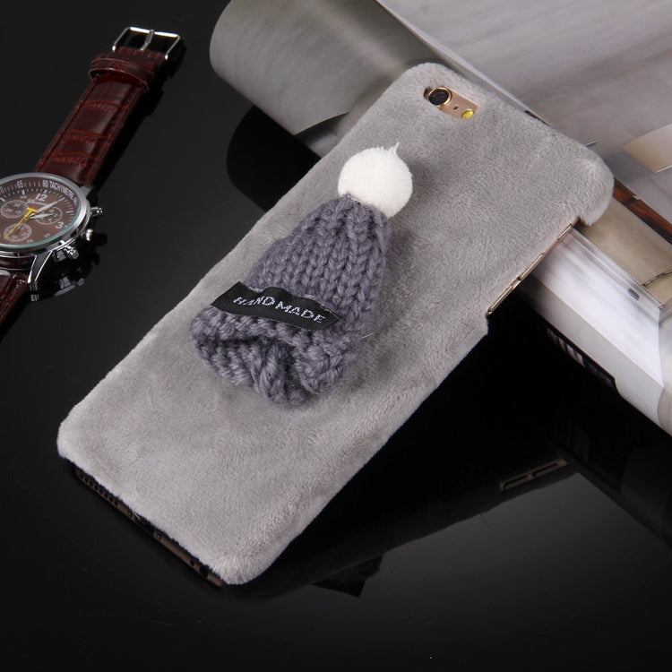 For iPhone 6 Plus & 6s Plus Christmas Hat Plush Cloth Cover PC Protective Case