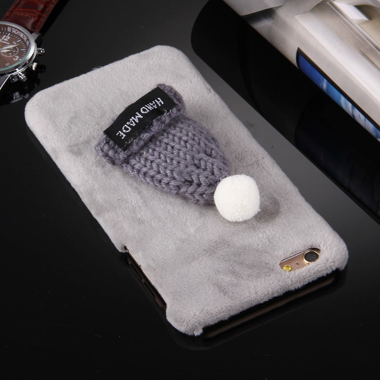 For iPhone 6 Plus & 6s Plus Christmas Hat Plush Cloth Cover PC Protective Case
