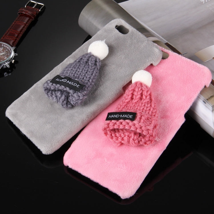 For iPhone 6 Plus & 6s Plus Christmas Hat Plush Cloth Cover PC Protective Case