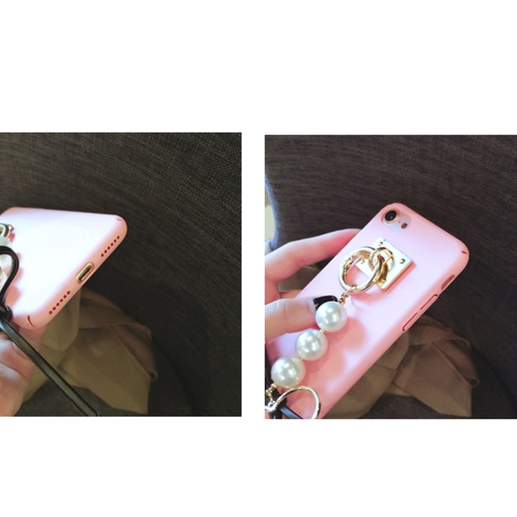 For iPhone 6 Plus & 6s Plus 3D Bowknot PC Protective Back Cover Case with Pearl & Metal Heart Shape Pendant (Pink)