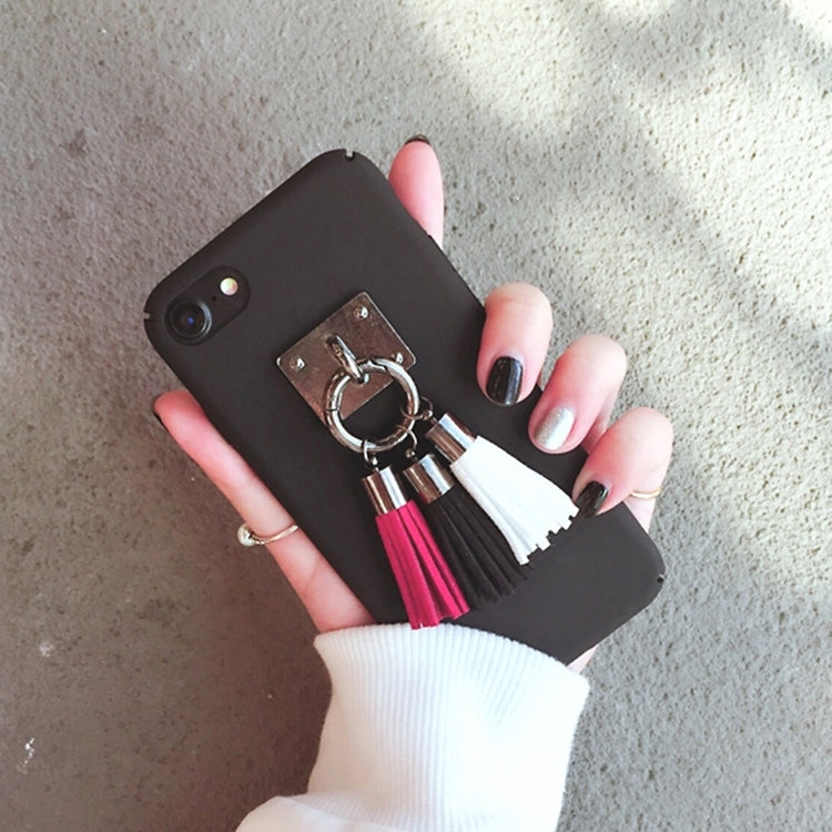 For iPhone 6 Plus & 6s Plus Frosted Hard Protective Back Cover Case with Three Color Tassels Pandent