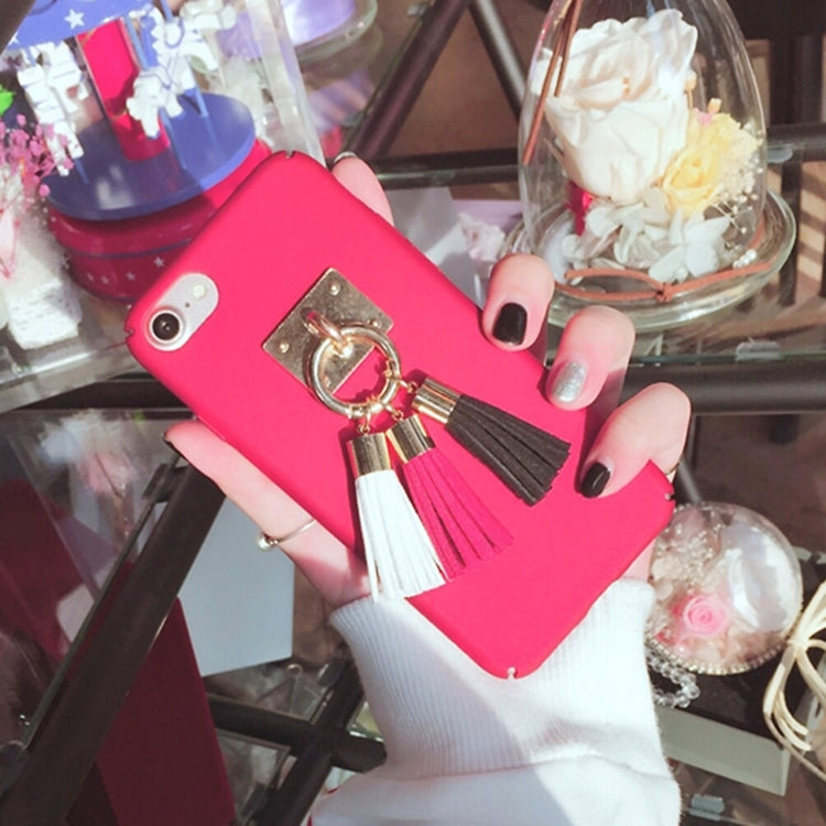 For iPhone 6 Plus & 6s Plus Frosted Hard Protective Back Cover Case with Three Color Tassels Pandent