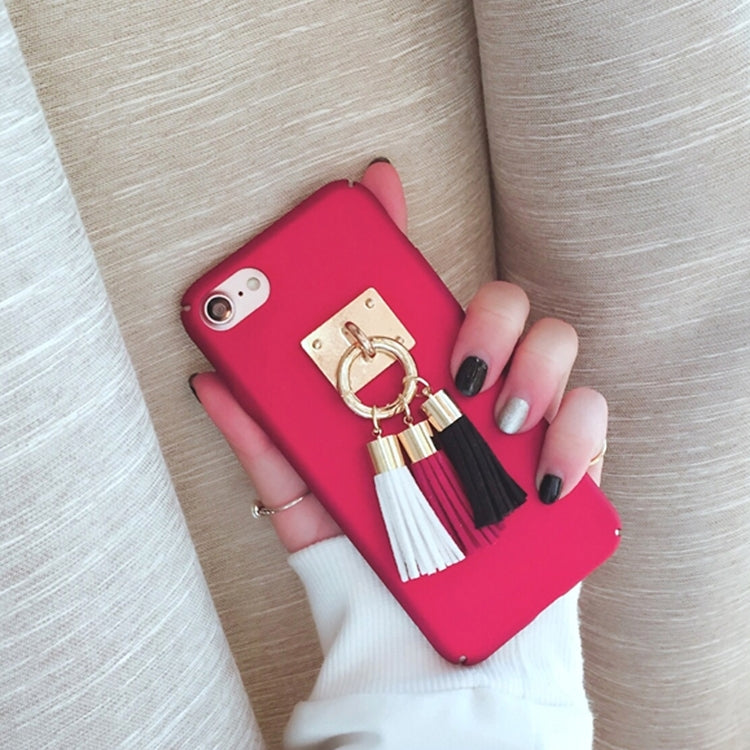 For iPhone 6 Plus & 6s Plus Frosted Hard Protective Back Cover Case with Three Color Tassels Pandent