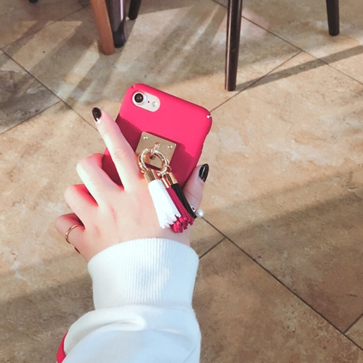 For iPhone 6 Plus & 6s Plus Frosted Hard Protective Back Cover Case with Three Color Tassels Pandent