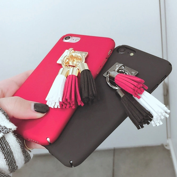 For iPhone 6 Plus & 6s Plus Frosted Hard Protective Back Cover Case with Three Color Tassels Pandent