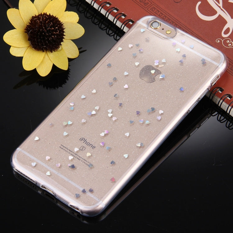 For iPhone 6 Plus & 6s Plus Glitter Powder Transparent Soft TPU Protective Back Cover Case