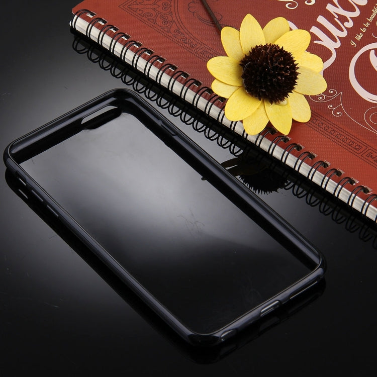 For iPhone 6 Plus & 6s Plus Black Background Glitter Powder Soft TPU Protective Back Cover Case