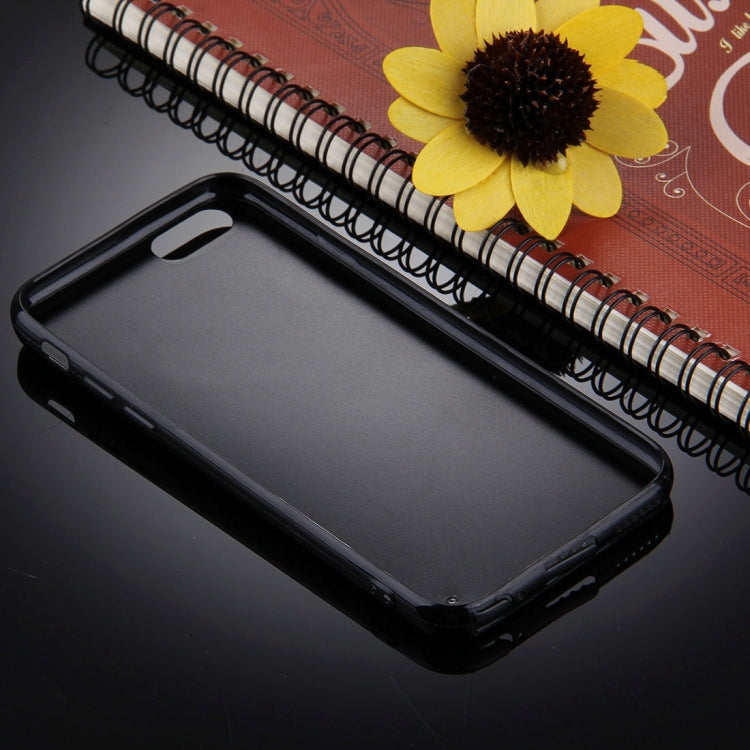 For iPhone 6 Plus & 6s Plus Black Background Glitter Powder Heart Pattern TPU Bumper Frame Protective Hard Back Cover Case
