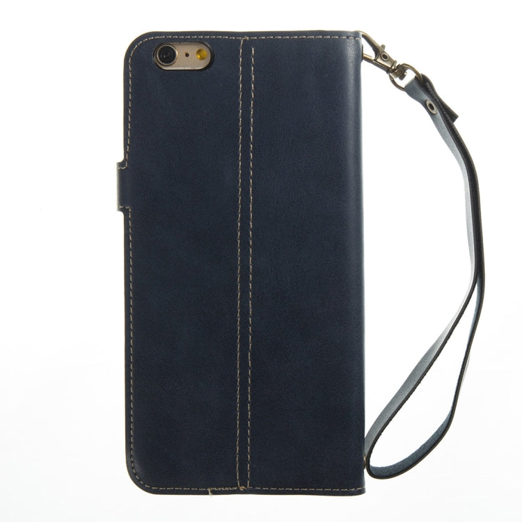 For iPhone 6 Plus & 6s Plus Retro Crazy Horse Texture Horizontal Flip PU Leather Case with Card Slots & Wallet & Hand Strap