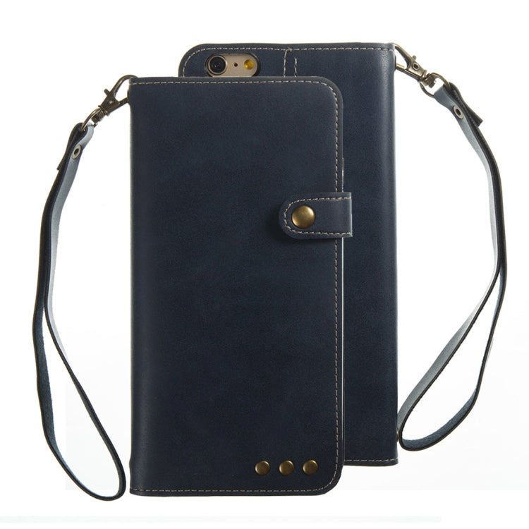 For iPhone 6 Plus & 6s Plus Retro Crazy Horse Texture Horizontal Flip PU Leather Case with Card Slots & Wallet & Hand Strap