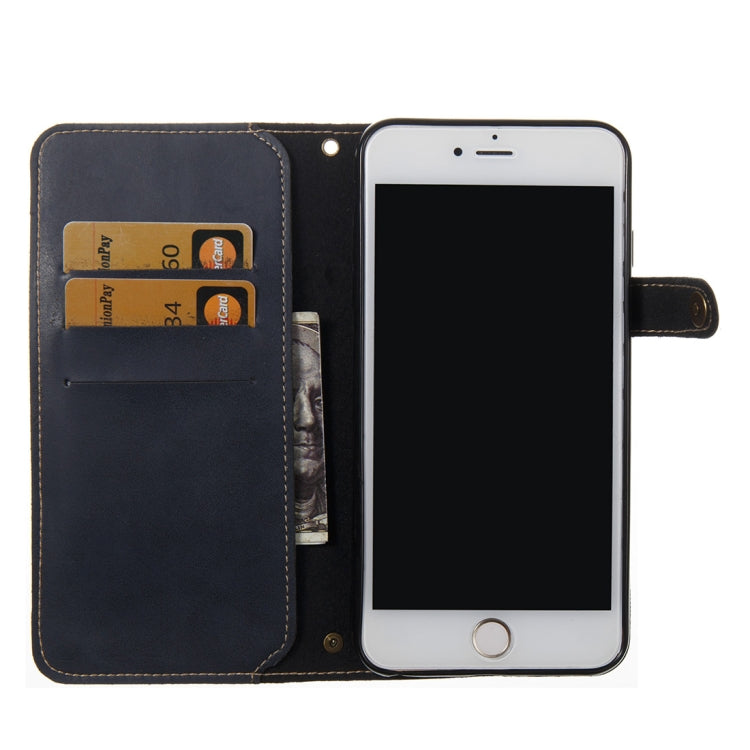 For iPhone 6 Plus & 6s Plus Retro Crazy Horse Texture Horizontal Flip PU Leather Case with Card Slots & Wallet & Hand Strap
