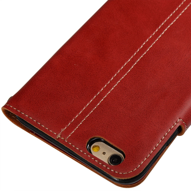For iPhone 6 Plus & 6s Plus Retro Crazy Horse Texture Horizontal Flip PU Leather Case with Card Slots & Wallet & Hand Strap