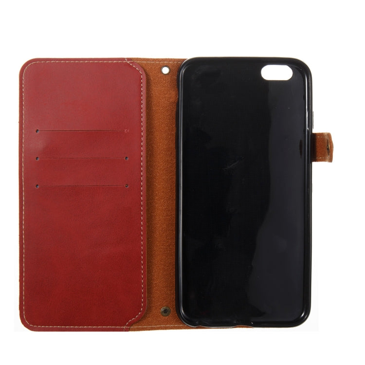 For iPhone 6 Plus & 6s Plus Retro Crazy Horse Texture Horizontal Flip PU Leather Case with Card Slots & Wallet & Hand Strap