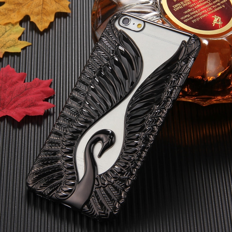 For iPhone 6 Plus & 6s Plus Embossed Swan Pattern Electroplating TPU Protective Cover Case