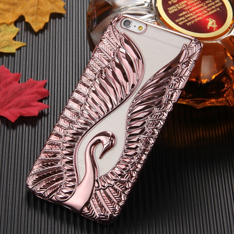 For iPhone 6 Plus & 6s Plus Embossed Swan Pattern Electroplating TPU Protective Cover Case