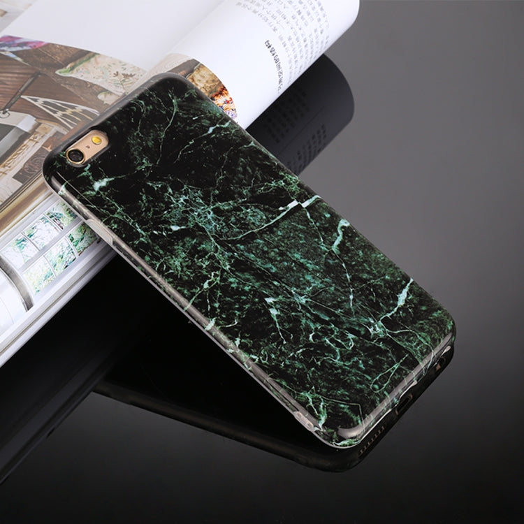 For iPhone 6 Plus & 6s Plus Dark Green Marble Pattern Soft TPU Protective Back Cover Case