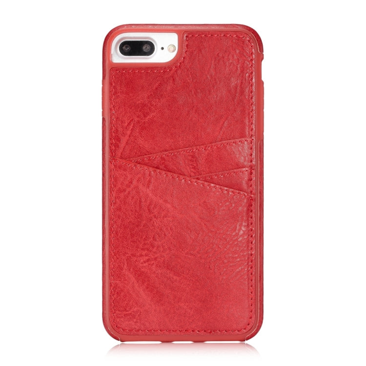 M109 for iPhone 6 Plus & 6s Plus Retro PU Leather Texture Shockproof Protective Back Cover Case with 3 Card Slots