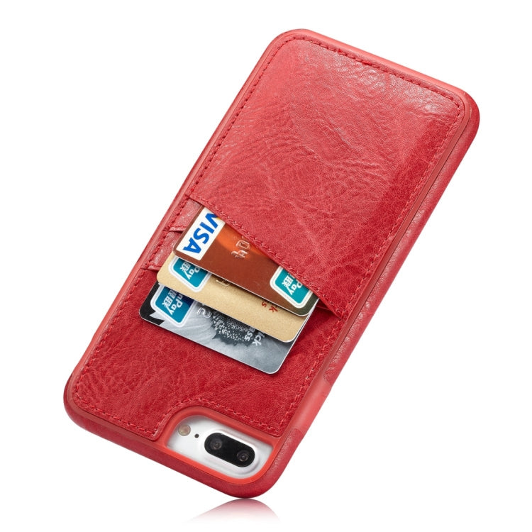 M109 for iPhone 6 Plus & 6s Plus Retro PU Leather Texture Shockproof Protective Back Cover Case with 3 Card Slots
